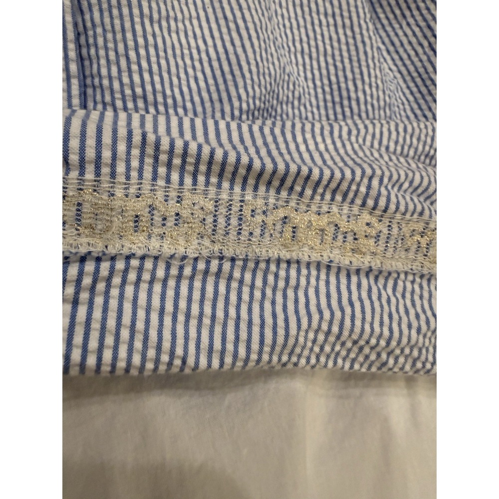 Lilly Pulitzer Womens Bay Blue Seersucker Stripe Christine Mini Dress Size 8 - Picture 4 of 6